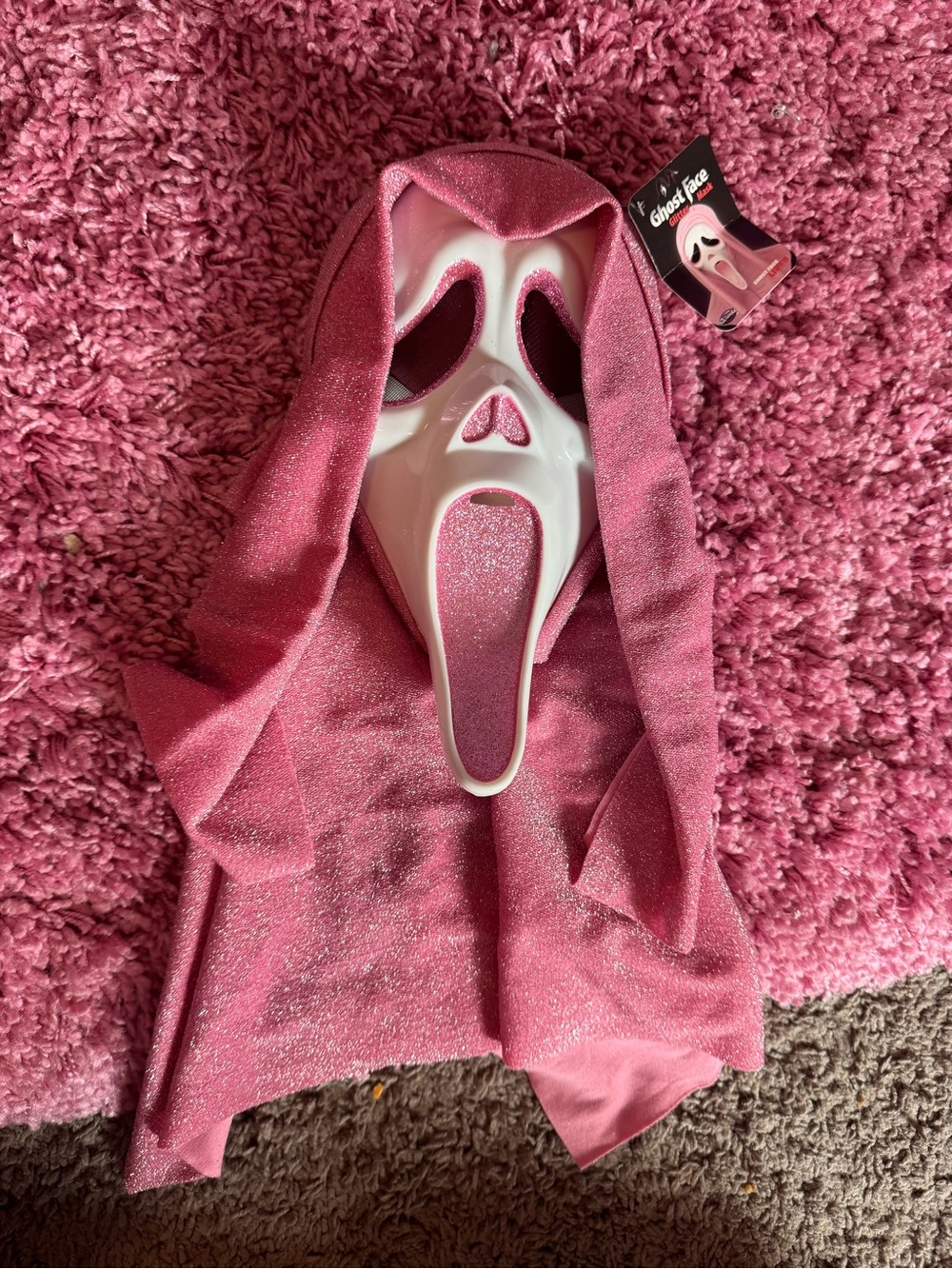 Pink Glitter Adult Costume Mask